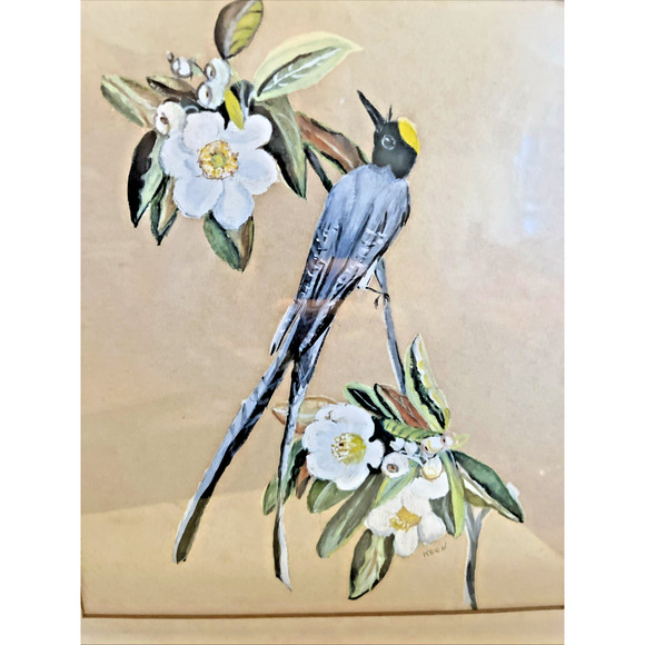 Vintage Watercolor Original Bird Signed Keen Framed & Matted - Picture 2 of 6